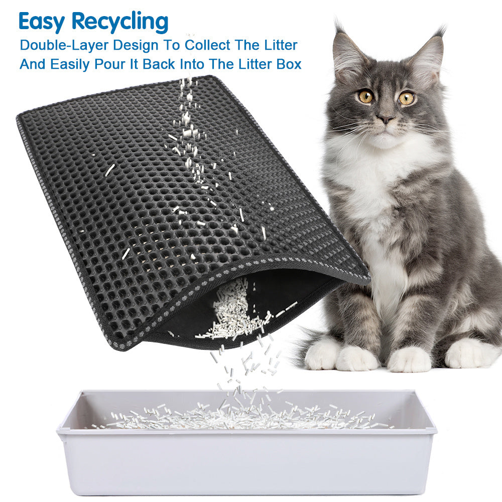 Double Rice Grain Cat Guard Filter Litter Mat