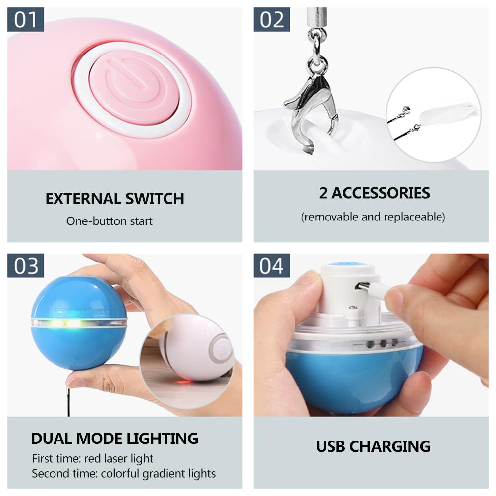 LED Laser Electronic Rolling Pet Funny Cat Toy Ball