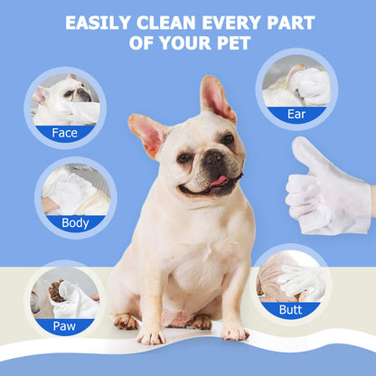 Travel Cleaning Wipes Gloves For Dog And Cat, 6PCS-1PACK