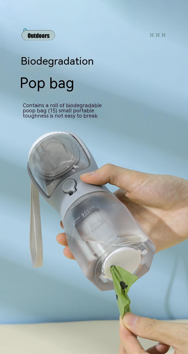 Pet Water Cup Drinking Food Garbage Bag Three-in-one Portable Small Multi-functional