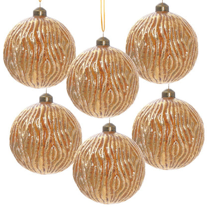 Golden Christmas Glass Ball Ornament – Elegant Holiday Tree Decoration