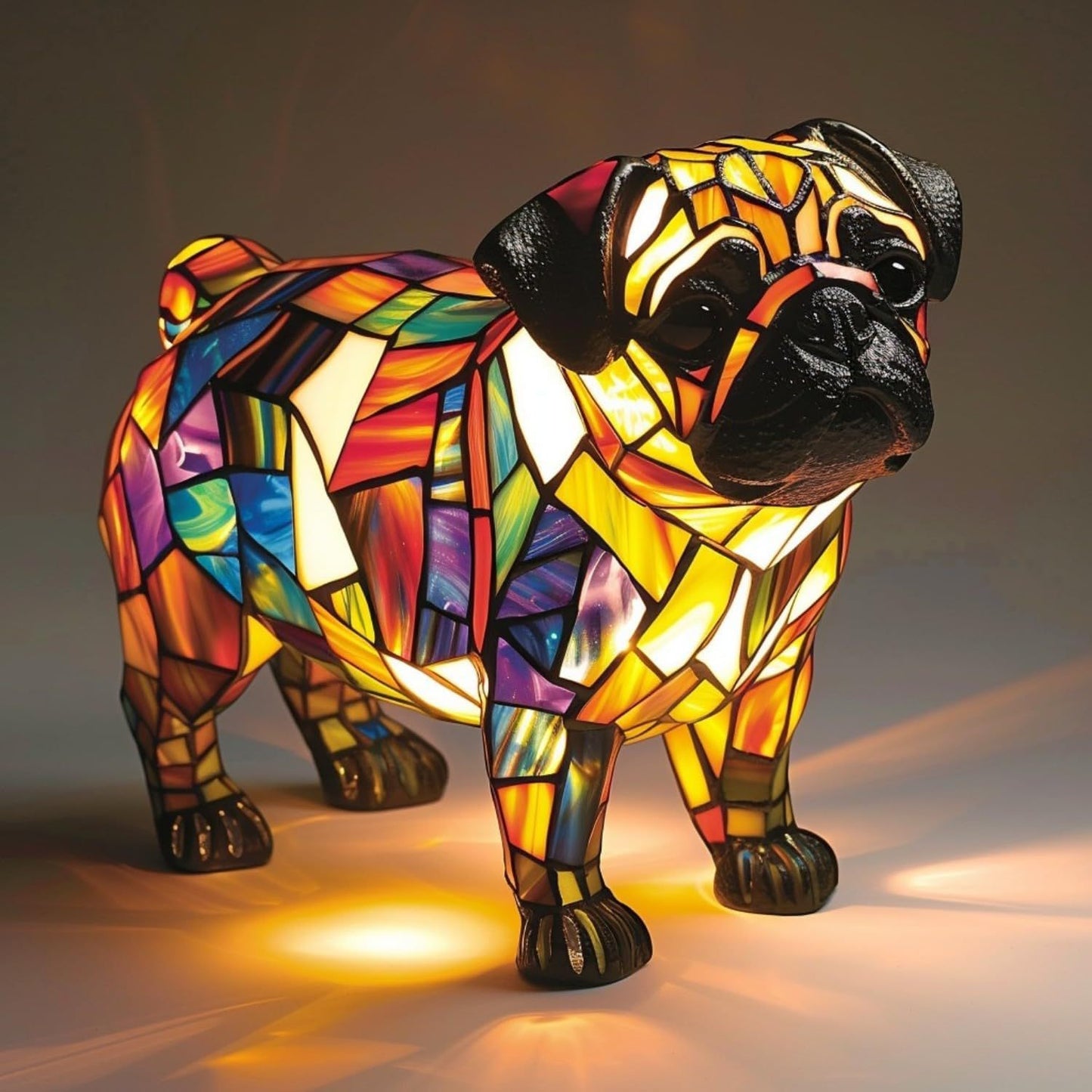 Cute LED Resin Animal Night Light Figurine – Battery Operated Pet-Themed Home Decoration