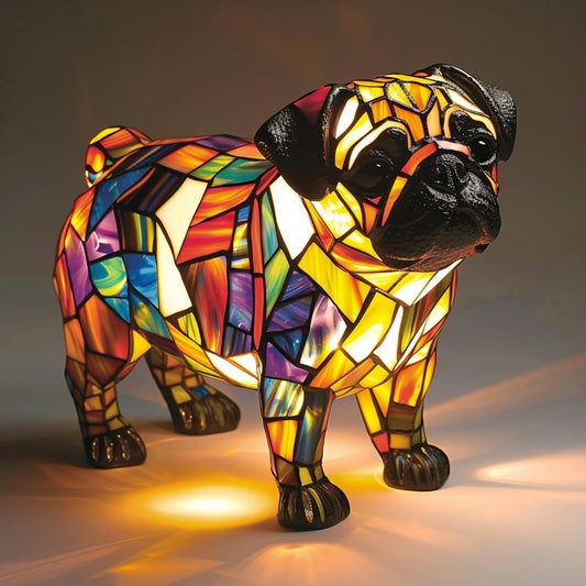 Cute LED Resin Animal Night Light Figurine – Battery Operated Pet-Themed Home Decoration