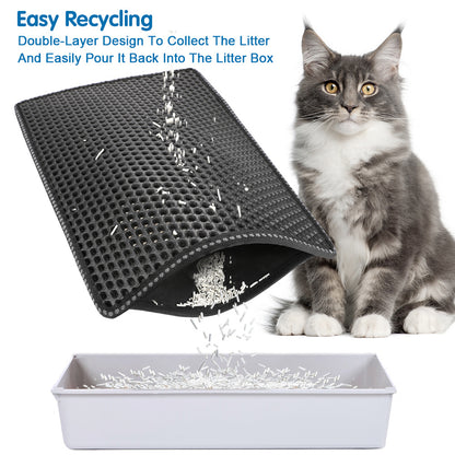 Double Rice Grain Cat Guard Filter Litter Mat