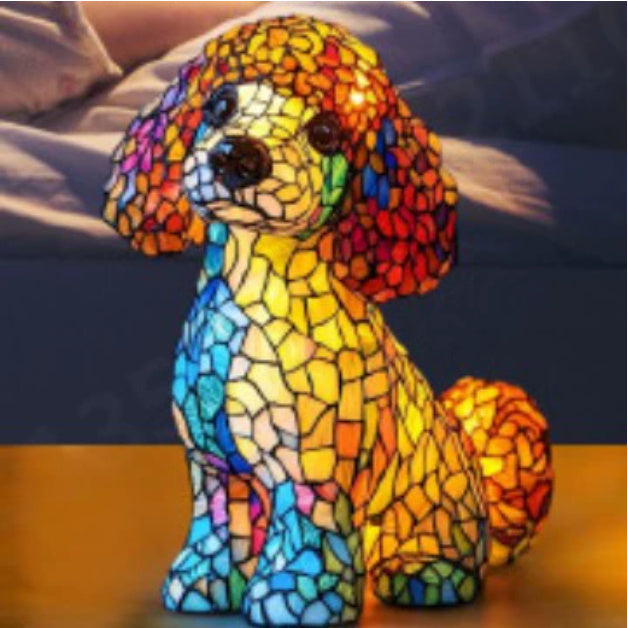 Cute LED Resin Animal Night Light Figurine – Battery Operated Pet-Themed Home Decoration