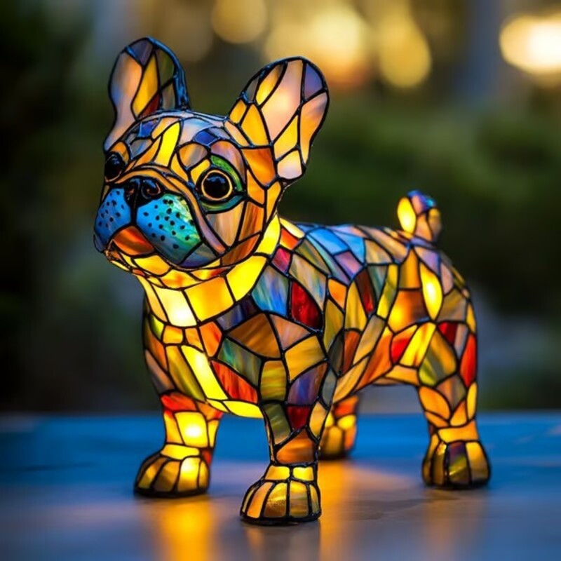 Cute LED Resin Animal Night Light Figurine – Battery Operated Pet-Themed Home Decoration