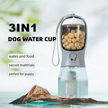 Pet Water Cup Drinking Food Garbage Bag Three-in-one Portable Small Multi-functional