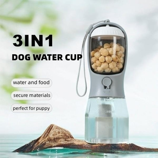 Pet Water Cup Drinking Food Garbage Bag Three-in-one Portable Small Multi-functional