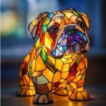 Cute LED Resin Animal Night Light Figurine – Battery Operated Pet-Themed Home Decoration