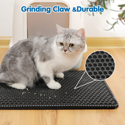 Double Rice Grain Cat Guard Filter Litter Mat