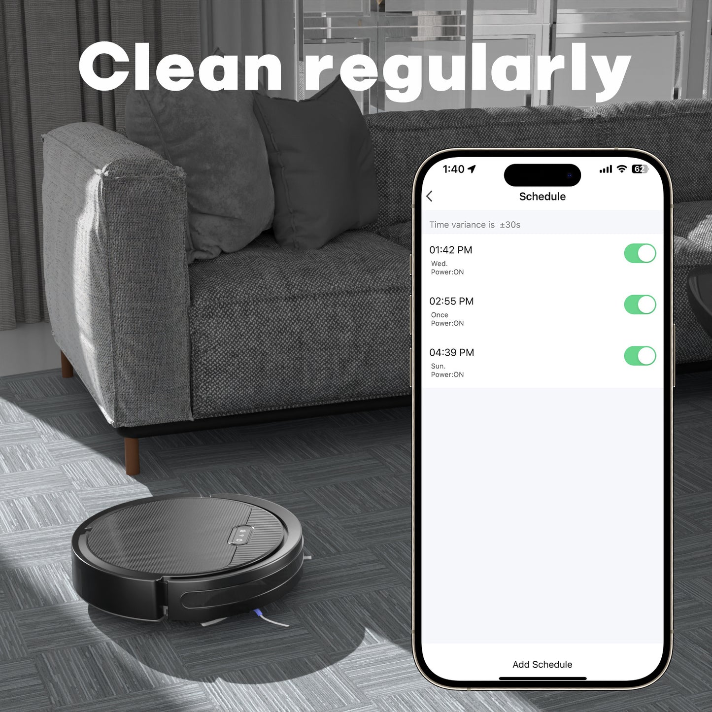Robot Vacuum And Mop, 3 In 1 Combo Cleaner For Home, 5000Pa Suction, 120 Mins Run Time.